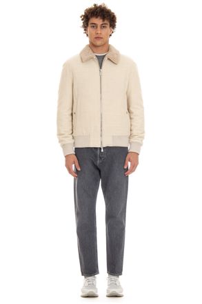 Eleventy Wool Bomber with Curly Merino Lining