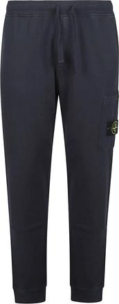 Stone Island Broeken, Heren, Blauw, L, Katoen, Slim-fit joggingbroek