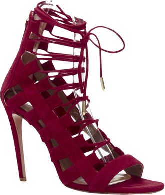 Aquazzura Womens Suede Amazon Lace Up Sandal (Authentic Pre-Loved)