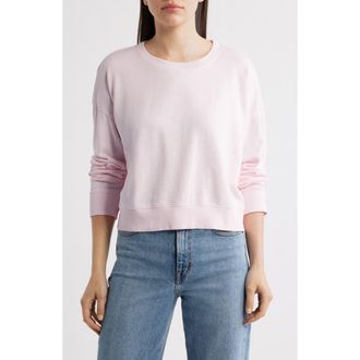 Eileen Fisher Organic Cotton Crop Sweatshirt in Crystal Pink at Nordstrom, Size Xx-Small