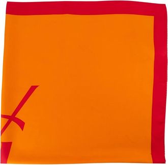 Saint Laurent Cassandre Vierkante Sjaal - Dames - Accessoires - Oranje - Maat: ONE Size Zijde