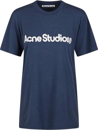 Acne Studios Graphic T-shirt - Heren - Tops - Blauw - Maat: S Katoen