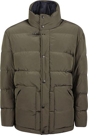Fay Quilted Brown High-Stand Collar Padded Down Jacket