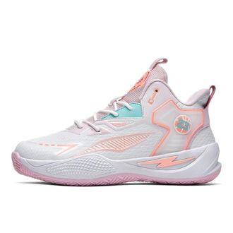 Generic Unisex Basketball Shoes High top Lightweight Fashionable Non Slip Teenage Couple Sports Boots Walking Shoes(Pink White,8.5 UK)