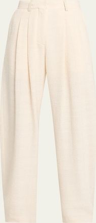 Nanushka Seka Cotton Linen Tweed Tapered Tailoring Pants