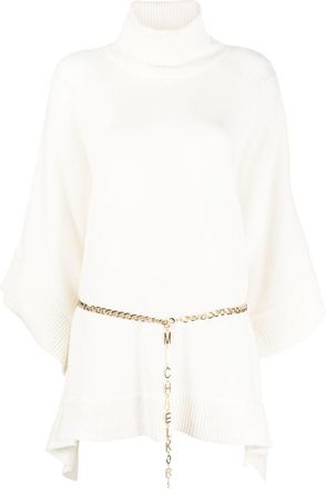 Michael Michael Kors belted-waistband knit jumper - women - Nylon/Cashmere/Viscose/Merino - L/XL - Neutrals
