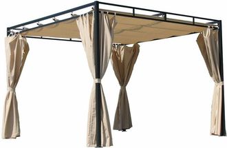 Quick-Star Ersatzdach F&uuml;r Flachdach Pergola Firenze 3x3m Pergoladach Bezug Sand