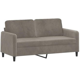vidaXL Sof&aacute; De 2 Plazas De Terciopelo Gris Claro 140 Cm Vidaxl