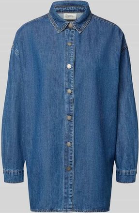 MY ESSENTIAL WARDROBE Oversized Jeansbluse mit &uuml;berschnittenen Schultern Modell Hilma in Blau, Gr&ouml;&szlig;e 34