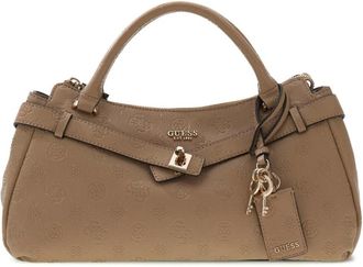 Guess Ella Logo Large Girlfriend Satchel - Dames - Handtassen - Bruin - ONE Size - Leer - Tassen