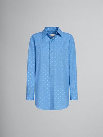 Marni Womens Iris Blue Polka Dot Shirt, Size 8