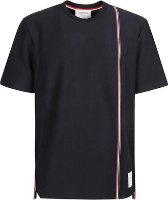 Thom Browne Jersey T-shirt met Korte Mouwen - Heren - T-shirts - Blauw - M - Katoen - Tops