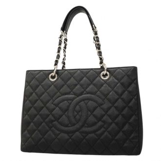 Chanel Black Grained Calfskin Tote Bag (Pre-Owned)