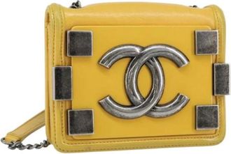 Chanel Pre-owned Cross Body Bags, female, Yellow, Size: ONE SIZE Pre-owned Vintage Cross Body Bag
