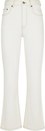 Tory Burch Cropped Flare Jeans - Dames - Bootcut Jeans - Wit - W28 - Katoen - Jeans