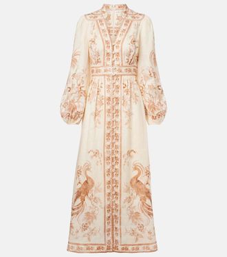 Zimmermann Indra floral linen midi dress