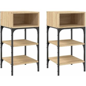 vidaXL Vidaxl - Mesita Noche 2 Uds Madera Ingenier&iacute;a Roble Sonoma 35x34,5x70 Cm
