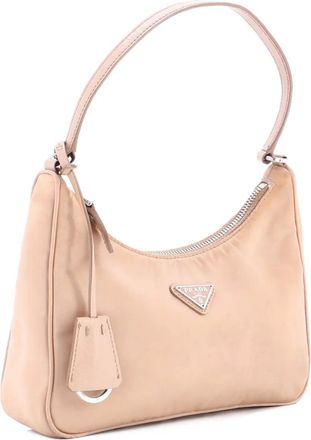Prada Re-Edition 2005 Tessuto with Saffiano Leather Mini hobo bag - Beige