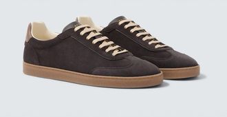 Brunello Cucinelli Zapatillas de ante con piel