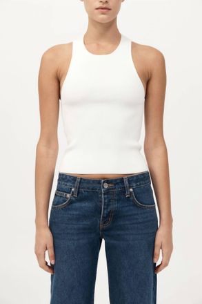 St.Agni Sculpted Knit Top In Off White