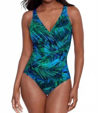 Miraclesuit Palm Reader Oceanus One Piece Swimsuit In Blue Multi