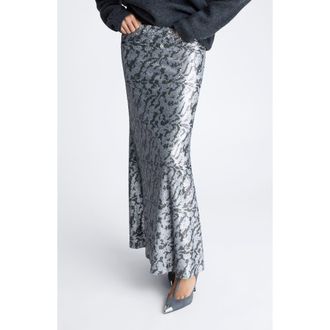 Kenneth Cole Sequin Bias Cut Maxi Skirt in Silver Multi at Nordstrom Rack, Size 8
