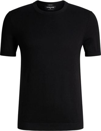 Strellson Gebreid T-shirt van Katoen en Zijde - Heren - T-shirts - Zwart - L - Katoen - Tops