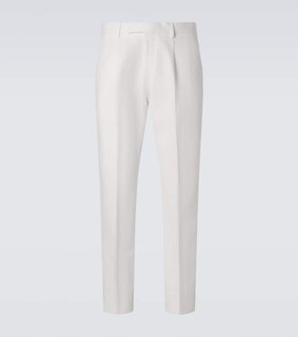 Ermenegildo Zegna Cotton and linen straight pants