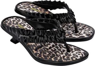 Melissa x Ganni Kitten Heel Flip Flop in Black at Nordstrom, Size 5