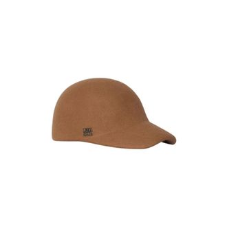Cinzia Rocca Stijlvolle Wollen Blend Muts - Heren - Petten - Bruin - ONE Size - Wol - Accessoires