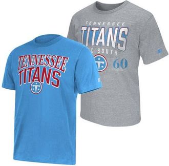 Starter Mens Starter Light Blue/Gray Tennessee Titans Two-Pack Logo T-Shirt Set at Nordstrom, Size Medium