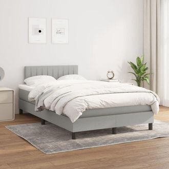 vidaXL Vidaxl - Cama Box Spring Con Colch&oacute;n Tela Gris Claro 120x200 Cm