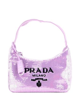 Prada Re-Edition 2000 Sequins Mini hobo bag - Viola