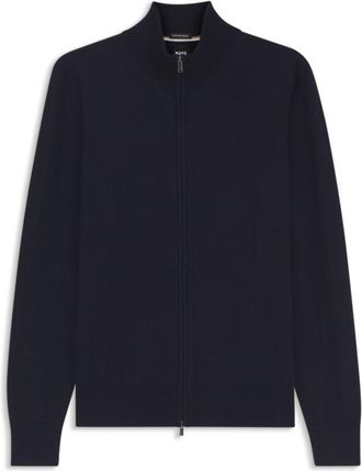 BOSS Zip-up sweater in merino wool