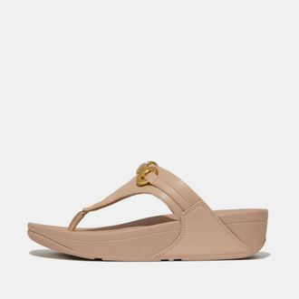 FitFlop Fitflop Womens Fit Flop Chunky Snaffle Leather Toe Post Sandals in Beige - Size UK 8