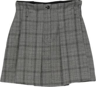 Tela Gaby Grey Check Pleated Mini Skirt