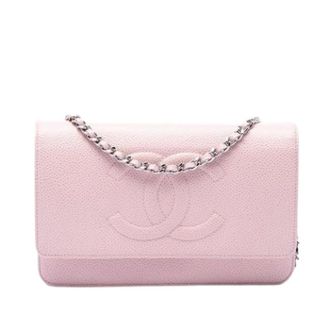 Chanel Pre-owned Wallet on Chain - Dames - Pre-owned - Roze - Maat: ONE Size Leer