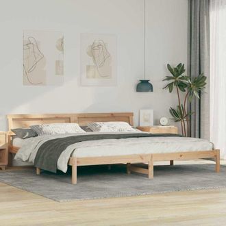 vidaXL Estructura De Cama Marr&oacute;n 200 X 200 Cm Madera Maciza De Pino Vidaxl