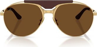 Ferrari 59mm Polarized Pilot Sunglasses in Gold /Brown Polar at Nordstrom