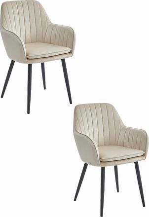 OEM Silla Lugo - Terciopelo Beige / Patas Negras X 2