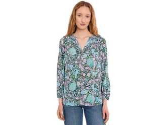 Lilly Pulitzer Elsa Top Womens Blouse Royal Zoo : XXS, Silk