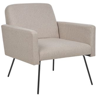 Beliani Beliani - Sill&oacute;n Retro Moderno Patas Estilizadas Metal Negro Sala De Estar Dormitorio Tapicer&iacute;a Beige Narken