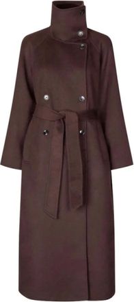 Sams&oslash;e & Sams&oslash;e Sahanne Trench - Dames - Jas met riem - Bruin - M - Wol - Jassen