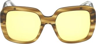 Abercrombie & Fitch 55mm Square Sunglasses in Brown Horn /Brown at Nordstrom