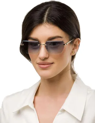 Just Cavalli Unisex Sunglasses Total Shiny Rose Gold Metal Eyewear
