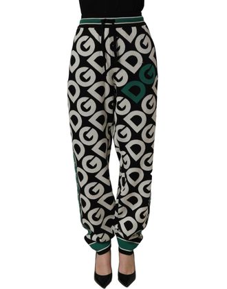Dolce & Gabbana Logo-Jacquard Wool Jogger - Black