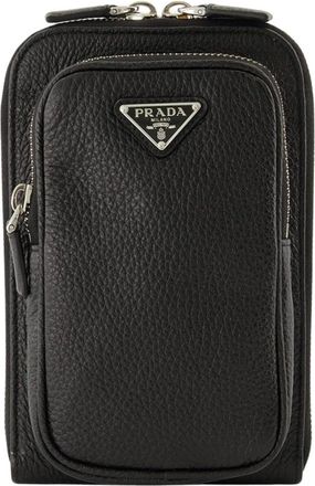 Prada Cross Body Bags, female, Black, Size: ONE SIZE Smartphone Case