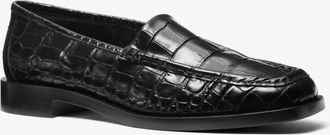 Michael Kors Carolyn Crocodile Embossed Leather Loafer