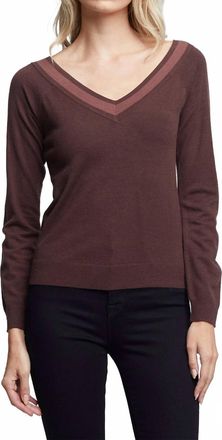 L'agence Antoinette V-Neck Sweater In Chocolate Brown