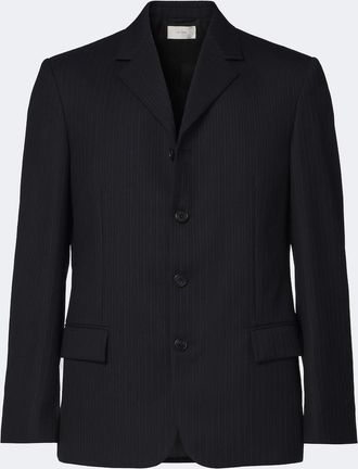 The Row Reda chalk stripe wool suit jacket